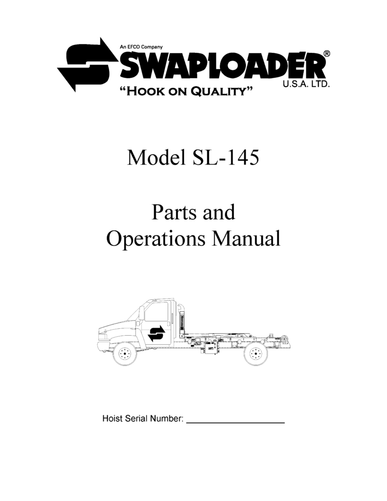 Thumbnail SL 145 Parts and Operations Manual