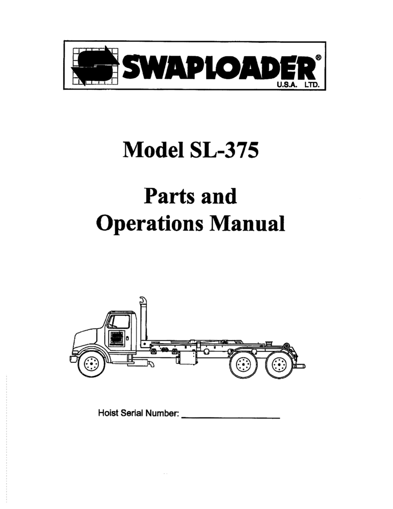 Thumbnail SL 375 Parts and Operations Manual