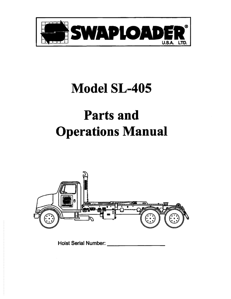 Thumbnail SL 405 Parts and Operations Manual