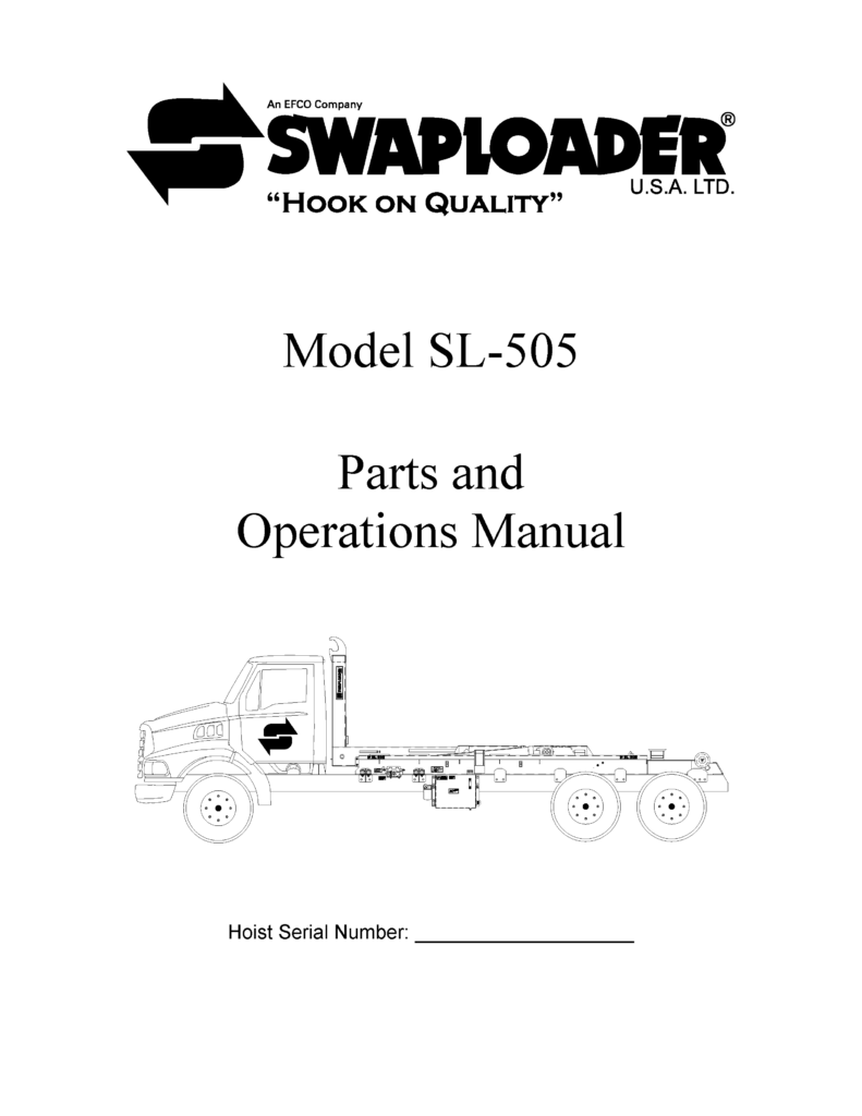Thumbnail SL 505 Parts and Operations Manual