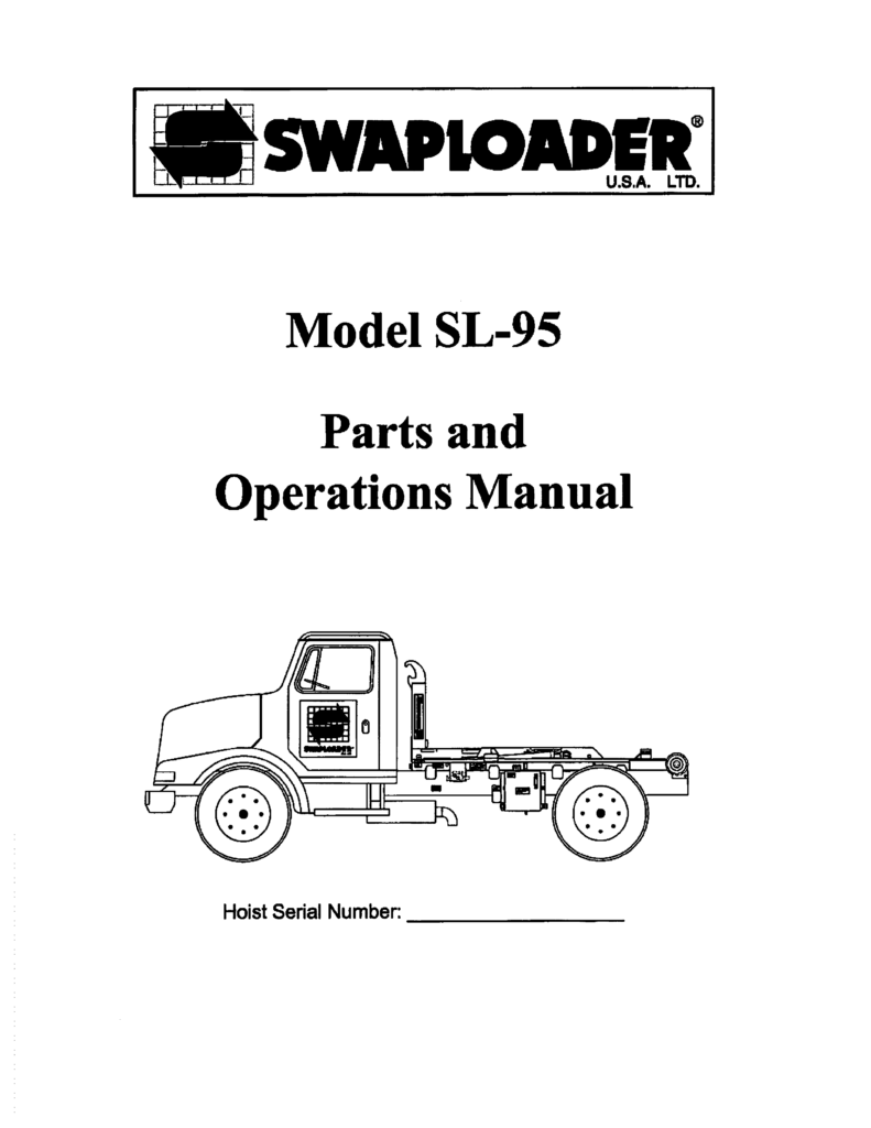 Thumbnail SL 95 Parts and Operations Manual